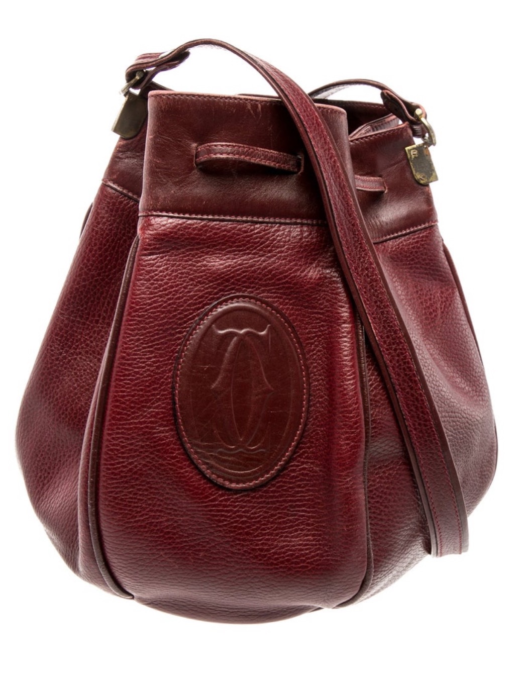 Cartier Burgundy Large Tulip Crossbody Bag